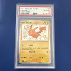 Pokemon 2024 Pikachu Shiny Rare Holo 131/091 SV: Paldean Fates PSA 10 - Image 1