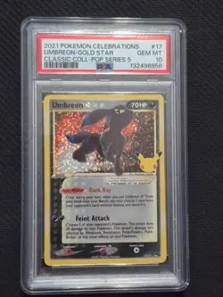 2021 Pokemon Celebrations Umbreon Gold Star #17 Holo PSA 10 - Image 1
