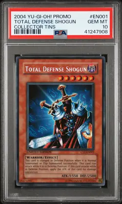 2004 YU-GI-OH! PROMO COLLECTOR TINS #EN001 TOTAL DEFENSE SHOGUN PSA 10 - Image 1