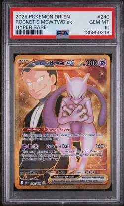 PSA 10 MEWTWO ex 240/182 | Destined Rivals Gold Full Art Graded Pokemon Card - Image 1