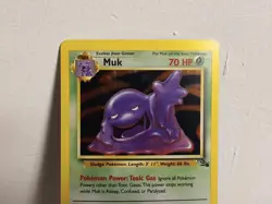 Pokemon TCG Muk Holo Rare Card 13/62 Fossil 1999 Unlimited HP - Image 2