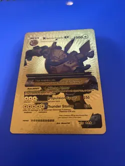 Pokemon Mega Mecha Pikachu EX Gold Foil Fan Art Card- NM - Image 1