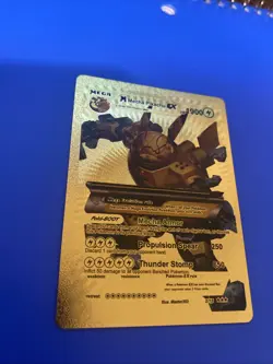 Pokemon Mega Mecha Pikachu EX Gold Foil Fan Art Card- NM - Image 3