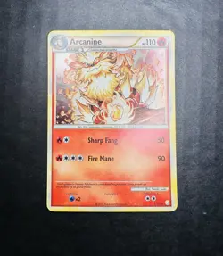 Pokemon TCG Single Card Arcanine Cosmos Holo 1/123 HeartGold SoulSilver 2010 - Image 1