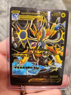 Lugia The God Of Pokemon Vmax Black Foil Fan Art Vinyl Collector Card - Image 1