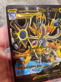 Lugia The God Of Pokemon Vmax Black Foil Fan Art Vinyl Collector Card - Image 3
