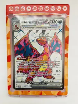 Pokemon Charizard EX Scarlet and Violet SVP 056 Black Star Promo w/ case + stand - Image 3