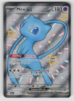 Mew ex 216/091 Shiny Ultra Rare Paldean Fates Pokemon NM - Image 1