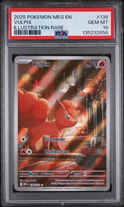 2025 POKEMON MEG EN-MEGA EVOLUTION ILLUSTRATION RARE #138 VULPIX PSA 10 - Image 1