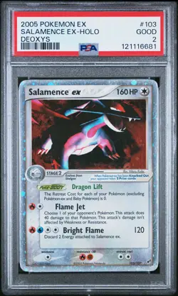 2005 POKEMON EX DEOXYS #103 SALAMENCE EX-HOLO PSA 2 - Image 1