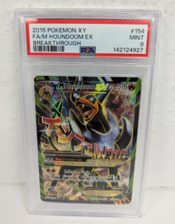 2015 Pokemon XY #154 FA/M Houndoom EX Brealthrough PSA Mint 9 - Image 1