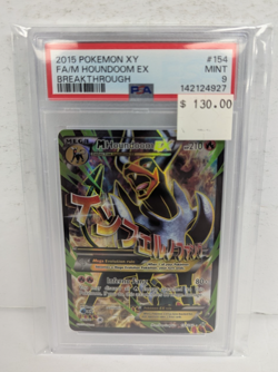 2015 Pokemon XY #154 FA/M Houndoom EX Brealthrough PSA Mint 9 - Image 3