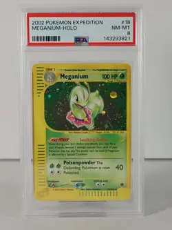 Meganium - Holo - Expedition - POKEMON 2002 #18 - PSA 8 - Image 1