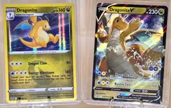 Dragonite V SWSH235 Pokemon GO Promo + #131 Silver Tempest Rare Holo Set of 2 - Image 1