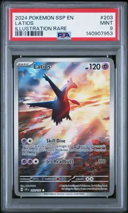POKEMON 2024 SURGING SPARKS LATIOS ILLUSTRATION RARE 203 PSA 9 - Image 1