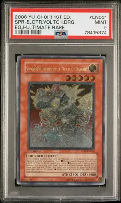 YUGIOH PSA 9 Super-Electromagnetic Voltech Dragon EOJ-EN031 Ultimate 1st - Image 1