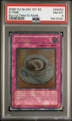 Yugioh D - Time EOJ-EN053 1st Edition Ultimate Rare PSA 8 NM/MINT - Image 1