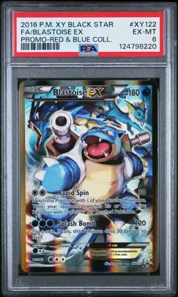 Pokemon Blastoise Red and Blue EX 2016 XY122 Promo Card PSA 6 Generations - Image 1