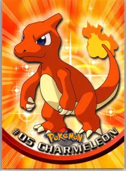 POKEMON Topps Card #5 CHARMELEON Non Holo Blue Logo NM - Image 1