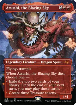 MTG - Atsushi, the Blazing Sky (Kamigawa Neon Dynasty) Borderless - Image 1