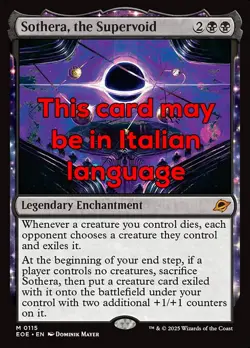 MTG SOTHERA, THE SUPERVOID FOIL EXC - SOTHERA, IL SUPERVUOTO 115 - EOE - MAGIC - Image 1