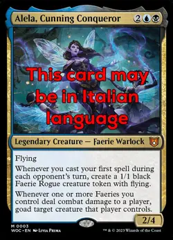 MTG ALELA, CUNNING CONQUEROR 3 FOIL EXC - ALELA, CONQUISTATRICE ASTUTA - WOC IT - Image 1