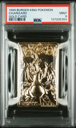 1999 BURGER KING POKEMON GOLD CARDS CHARIZARD PSA 9 - Image 1