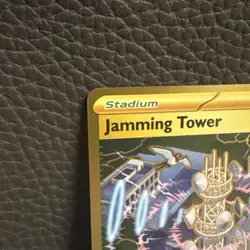 Pokemon TCG Jamming Tower 243/182 Destined Rivals Gold Hyper Rare NM - Image 3
