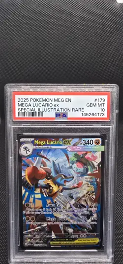Pokemon Mega Lucario ex Mega Evolution Special Illustration Rare #179 PSA 10 - Image 1