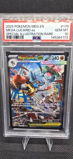 Pokemon Mega Lucario ex Mega Evolution Special Illustration Rare #179 PSA 10 - Image 2