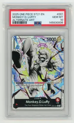 Monkey D. Luffy PSA 10 English One Piece ST21-001 Gear 5 2025 Alternate Art - Image 1