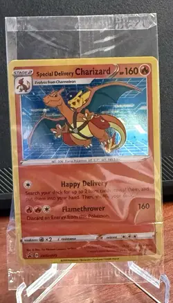 Pokemon SWSH075 Charizard Promo Holo Card Special Delivery Sealed - Image 1