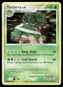 Pokemon Cards Torterra 17/130 Diamond & Pearl Holo Rare NM - Image 1
