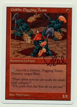 MTG Artist Proof Goblin Digging Team Signed NM 5th Edition Magic The Gathering - Image 1