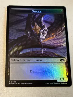 mtg foil token Snake // Phyrexian Germ, 0020/0016, Modern Horizons 3 - Image 1