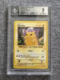 Pokemon TCG Pikachu Yellow Cheeks Shadowless 58/102 BGS 9 Mint Base. Strong SubG - Image 1