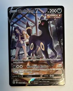 Pokemon Umbreon V Full Art Single Strike Ultra Rare TG22/30 Brilliant Stars Card - Image 1