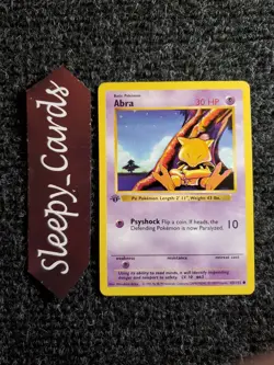 Abra 43/102 - 1st Edition Shadowless Pokemon Base Set Vintage WOTC NM - Image 1