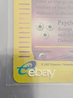 🧠 RARE Pokemon Skyridge Alakazam 2/144 Reverse Holo – 2003 – ✅ eBay Authenticat - Image 3