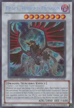 YUGIOH BLACK-WINGED DRAGON SECRET RARE CT07-EN002 NEAR MINT - Image 1