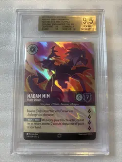 2023 DISNEY LORCANA RISE OF THE FLOODBORN 208 MADAM MIM - PURPLE DRAGON BGS 9.5 - Image 1