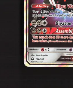 Stakataka GX 102/168 Celestial Storm Ultra Rare Holo Pokemon Card LP+ - Image 5