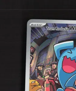 Team Rocket's Wobbuffet SVP 203 Full Art Black Star Promo Holo Pokemon Card NM - Image 3