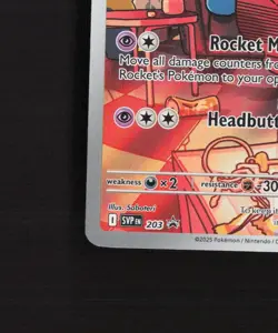 Team Rocket's Wobbuffet SVP 203 Full Art Black Star Promo Holo Pokemon Card NM - Image 5