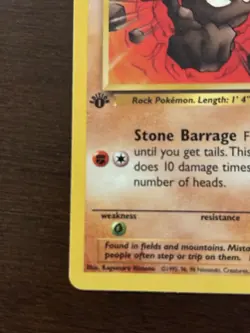 Pokemon TCG Geodude Fossil 1st Edition Basic 50 HP Stone Barrage Common 41/62 - Image 2