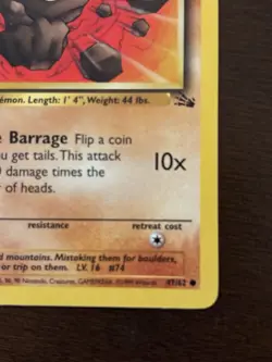 Pokemon TCG Geodude Fossil 1st Edition Basic 50 HP Stone Barrage Common 41/62 - Image 3
