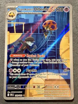 Team Rockets Orbeetle 198/182 Illustration Rare Destined Rivals Pokemon TCG NM - Image 1