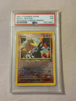PSA 7 Entei Reverse Foil 34 Movie 3 Promo Black Star WOTC POKEMON - Image 1