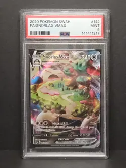 Pokemon 2020 Sword & Shield Snorlax VMAX Full Art 142/202 PSA 9 Mint - Image 1