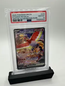 2025 Pokemon Destined Rivals 230/182 Ethan's Ho-oh ex SIR PSA 10 Gem Mint - Image 1